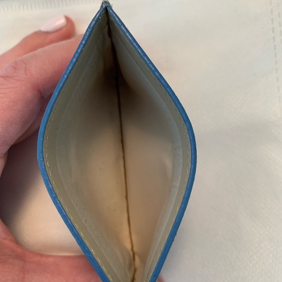 Smythson Flat Card Holder in Panama (blue), used in very good condition - Picture 7 of 8